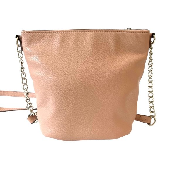 CLASSY Anne Klein Salmon/Pink Crossbody/ Shoulder Bucket Bag Adjustable Strap - Picture 6 of 16